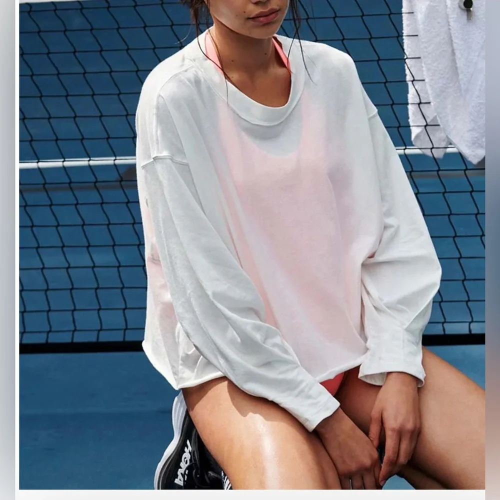 NWT Fp movement long sleeve inspire layer tee small S oversized White New - Picture 2 of 15